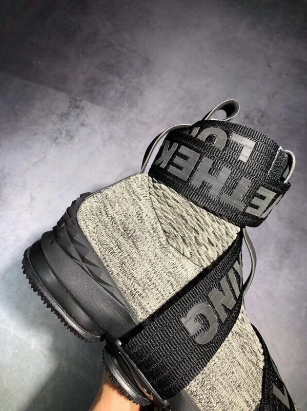 Authentic KITH x Nike LeBron 15 Lifestyle “Concrete” Black-Grey